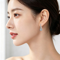Boucles d'oreilles pendantes en moissanite taille princesse D VVS1, en argent S925, avec halo, couleur D, bijoux en moissanite, vente en gros pour femmes, cadeau