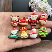 Breloques en résine de Père Noël et bonhomme de neige de dessin animé, accessoires de décoration de Noël pour pinces à cheveux, coques de téléphone et chaussures DIY