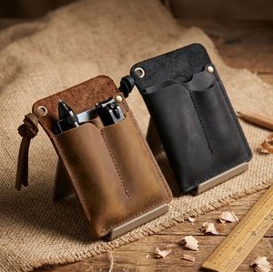 Étui de rangement portable en cuir véritable durable pour couteau EDC, lampe torche, portefeuille, stylo et sac de voyage – Idéal pour l'extérieur - Product Image 4
