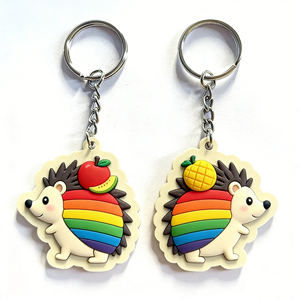 Llavero de PVC con colgante promocional para conferencias, de goma suave 2D personalizado de fábrica original - Product Image 6