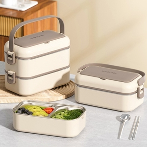 Lonchera de Gran Capacidad de Acero Inoxidable 304, Apta para Microondas, Aislada, con 2 Compartimentos, Ecológica y de Alta Portabilidad - Product Image 1