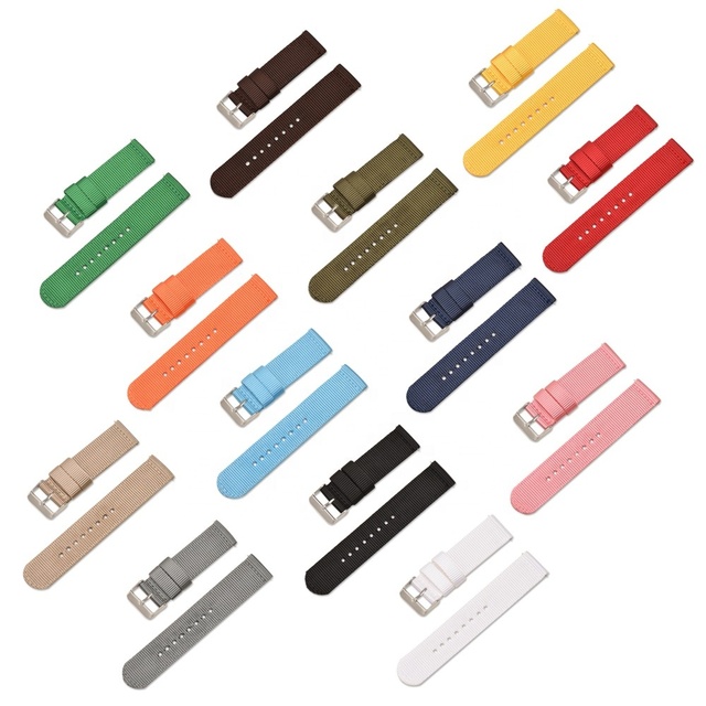 in stock wholesale color nylon strap for samsung smart watch with 18mm20mm22mm quick release strap