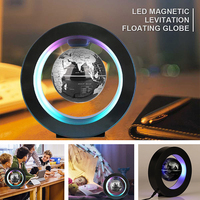 Globo Terráqueo Magnético Levitante en Forma de O, Mapa del Mundo 3D, Adorno Grande para Decoración del Hogar o Regalo