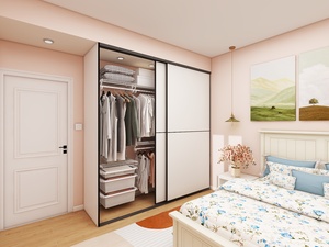Porta <span class=keywords><strong>Scorrevole</strong></span> Moderna in OSB MDF per <span class=keywords><strong>Armadio</strong></span> da Camera da Letto Design Pieghevole ed Estensibile - Product Image 2
