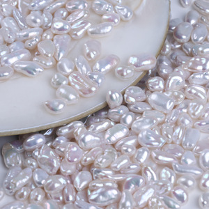 Vente en gros de perles de Keshi d'eau douce naturelles de 6 à 9 mm, perles baroques Pipa, collier de perles DIY, bijoux irréguliers avec perles régénérées en vrac - Product Image 4