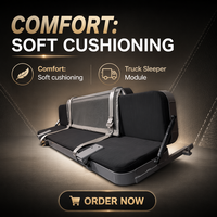 Module de couchage pliable pour camion, vente en gros usine, siège et lit télescopique manuel double usage pour cabine de camion de transport