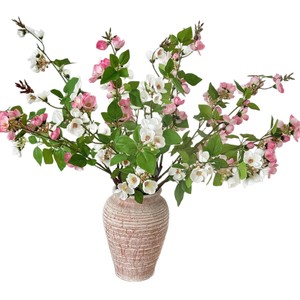 Flores Artificiales de Manzano, Flores de Seda Blancas y Rosas, Estilo Oriental, Decoración Realista para el Hogar, Accesorios para Bodas - Product Image 5