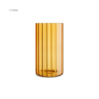 Ensemble de 6 gobelets à eau en verre borosilicaté teinté ambré Hiball ondulé pour jus de fruits