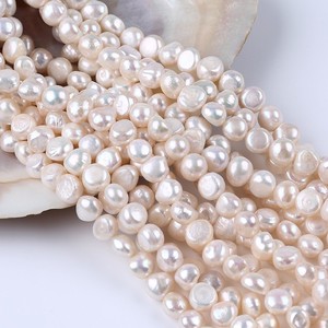 Perlas Sueltas de Agua Dulce Naturales Barrocas con Orificio Lateral, Color Blanco Perla, 3-4-5-6-7-8-9-10 mm, Hilo de Perlas Dispersas con Luz en Dos Caras - Product Image 3