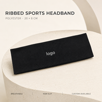 Headband Olahraga Rajut Bergaris dengan Logo Custom, Elastis, Anti Keringat, Anti Selip, untuk Yoga, Lari, Fitness, Grosir