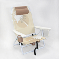 Chaise de plage pliable en aluminium inclinable, légère et portable, avec sac à dos et glacière, durable et écologique, en métal
