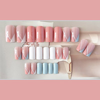 Faux ongles imprimés réutilisables faits à la main de luxe de haute qualité Longs ongles en acrylique personnalisés à presser sur les ongles artificiels