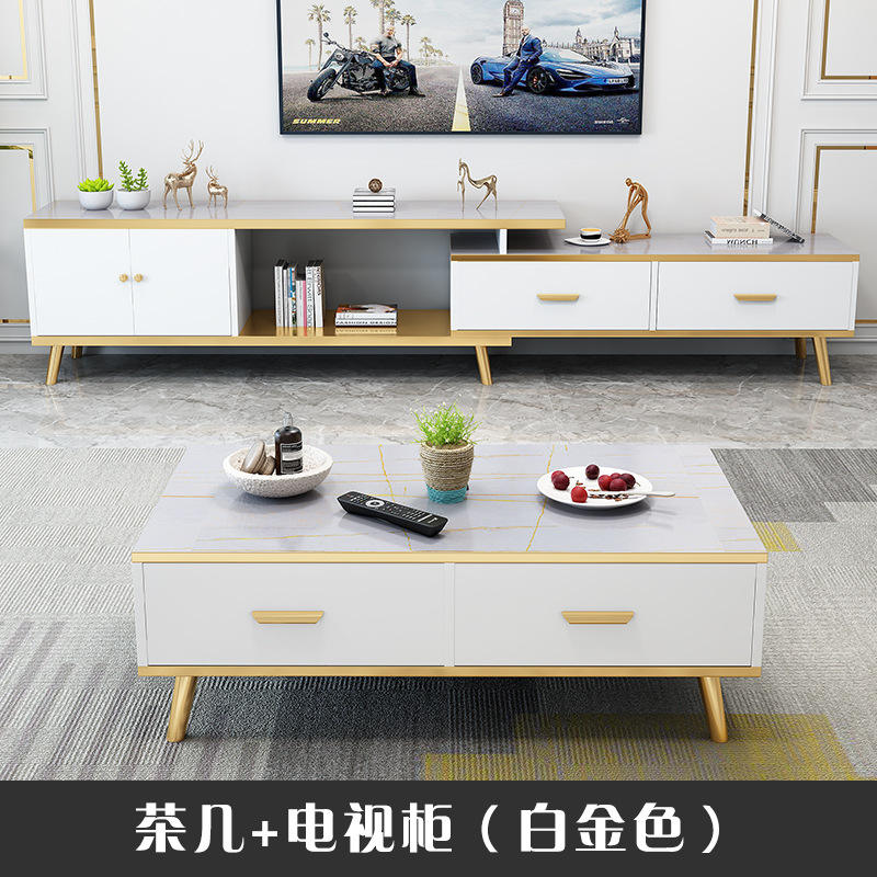 Or blanc/meuble tv table basse