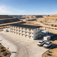 Maison préfabriquée modulaire à 3 étages en conteneur plat pour le camping des entrepreneurs, construction sur mesure, structure en acier galvanisé