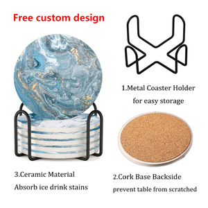 wholesale blank <strong>coasters</strong> sublimate <strong>drink</strong> set ceramic absorbent <strong>coaster</strong> <strong>for</strong> <strong>drink</strong> - Product Image 2