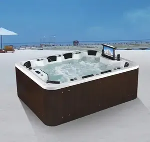 Outdoor 8 person large space swim spa hot tub with TV whirlpool hydromassage bathtub spa tubs