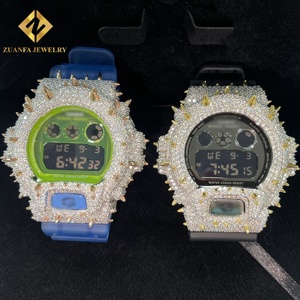 Montres VVS Moissanite+Diamond Bust Down DW6900 pour hommes avec boîtier à lunette, épines, bijoux de luxe, bracelet en argent 925, boucle à fermoir - Product Image 5