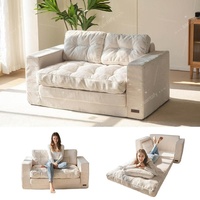 Ensemble de canapé compressé pliable sectionnel avec coussins remplis d'éponge Canapé-lit convertible au design moderne pour petit appartement