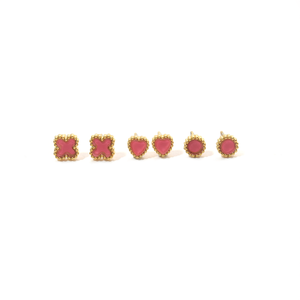 Boucles d'oreilles tendance en acier inoxydable 316L plaqué or PVD, forme cœur rose, carrée, ronde, bijoux durables et résistants - Product Image 2