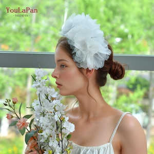 YouLaPan – Serre-tête créatif en nylon coloré pour <span class=keywords><strong>femme</strong></span>, style coréen, avec <span class=keywords><strong>fleurs</strong></span> en <span class=keywords><strong>couronne</strong></span>, 12 cm, optionnel pour usage quotidien, VH02 - Product Image 4