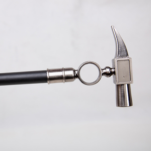 Canne de marche en métal avec manche marteau, longueur réglable, détachable, accessoire de costume cosplay, bâton avec embout en caoutchouc pour déguisement et spectacle - Product Image 5
