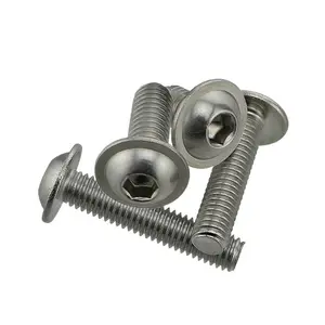 Stainless Steel Ss304 Ss316 Ss316l Hex Socket Drive Truss Head Machine Screw With Flange