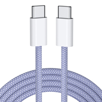 Cable de Datos USB C con Trenzado de Nailon Negro, PD 3A 60W, Cable de Carga Rápida para iPhone 15 16 Plus, Venta al Por Mayor