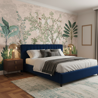 Papier peint mural botanique tropical illustré avec des arbres et des oiseaux, facile à installer soi-même, imperméable, pour la décoration de la maison et du salon