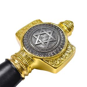 Réplica de <span class=keywords><strong>arma</strong></span> de espada real histórica medieval de <span class=keywords><strong>tres</strong></span> colores de 46 pulgadas, espada larga del rey Salomón para decoración de pared - Product Image 4