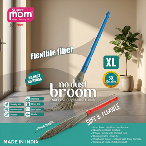 Balai à poils de corde de chameau avec poignée ergonomique en plastique Anax et pelle à poussière, poils doux lavables pour la maison et le bureau - Product Image 3