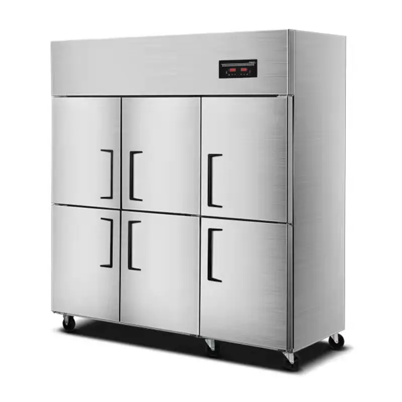 Stainless Steel Commercial Vertical Capacity Hotel Kitchen Restaurant Preservation Refrigerated Freezer