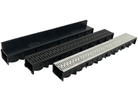Égouttoir long à crépine linéaire moderne avec grille galvanisée PP poli et zinc Canal de drainage pour salle de bain et cuisine