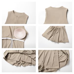 Abito da donna senza maniche da Golf Pickleball con scollo alto e gonna da Tennis monopezzo con Zip e tasche incorporate - Product Image 6