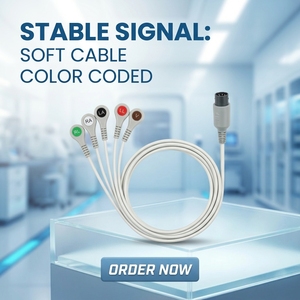 Câble ECG médical 5 brins compatible avec Spacelabs 90602A/90408, connexion directe, certifié ISO pour usage hospitalier - Product Image 2