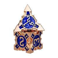 Ensemble de dés polyédriques en métal D&D personnalisés, 7 pièces, écologiques, sur le thème du dragon bleu pour les jeux de rôle