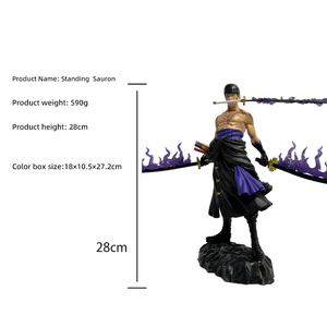 40cm Popular Roronoa Zoro Anime estatua figurita PVC modelo juguete 3 cabezas 6 brazos para una pieza <span class=keywords><strong>nueve</strong></span> cuchillos flujo 2 estilos acción - Product Image 3