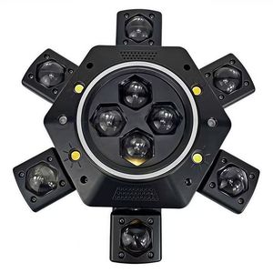 Thanh đèn LED sáu tay kiểu mắt ong ma thuật RGBW, đèn sân khấu di động bằng nhôm, tia laser tạo hiệu ứng ánh sáng cho không khí sân khấu - Product Image 4