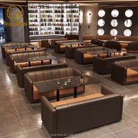 Banquette Rapide pour Restaurant, Canapé d'Angle Carré, Bois pour Café Commercial, Ensemble Table et Chaises pour Restaurant