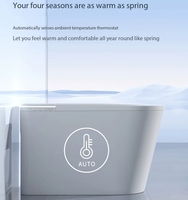 Toilette intelligente moderne de luxe avec télécommande, bidet automatique, siège chauffant, double chasse d'eau, siphon en P, design en céramique à poser au sol