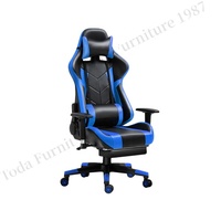 Chaise pivotante en cuir ergonomique, confortable et réglable en hauteur Chaise de jeu de course avec repose-pieds