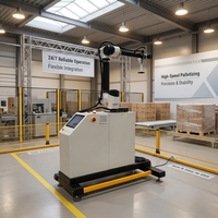 Ligne de production industrielle, machine de palettisation industrielle pour la manutention automatique des colis, palettisation de cartons et de sacs