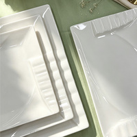 Assiette en céramique blanche unie, sans danger pour les aliments, en porcelaine, passe au lave-vaisselle, passe au micro-ondes, pour la restauration et l'usage domestique