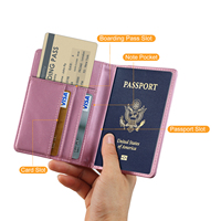 Portefeuille de voyage pour passeport en similicuir PU avec protection RFID, version améliorée, personnalisable avec logo, économique