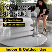 Peinture époxy autolissante colorée pour sols SL-DLS, application au couteau, état liquide pour sols industriels