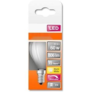 Lámpara LED esférica mate regulable E14 6,5W 2700K, ideal para iluminación ambiental y decoración en hogares y oficinas. - Product Image 2
