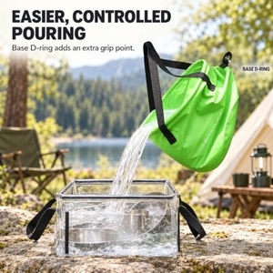 Seau pliable portable de 20 L, imperméable, rond, pour l'escalade, la natation, le camping, le lavage de voiture - Product Image 4