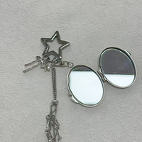 Nouveau style transfrontalier : Étui miroir de rangement pour rouge à lèvres, porte-clés et pendentif pour sac, accessoire de mode féminine