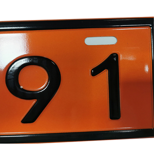 30cm X 12 cm veicolo per il trasporto di merci pericolose arancione rettangolare segno regolatore in acciaio inox arancione segno rettangolo - Product Image 2