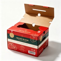Boîte en carton ondulé personnalisée pour fruits avec trous de ventilation pour le transport de produits frais avec poignée