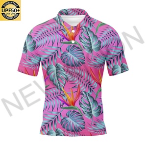 Camisetas Personalizadas de Talla Grande para Hombre, Camisetas Polo de Manga Corta, 100% Poliéster Jersey, Diseño en Blanco, Estilo Hawaiano - Product Image 4